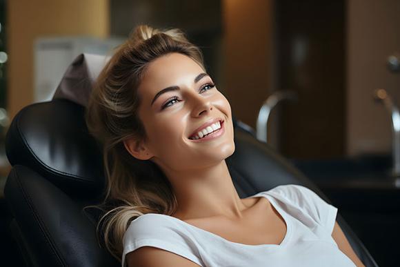 lady sitting in beauty chair