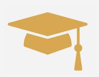 educational cap icon in gold